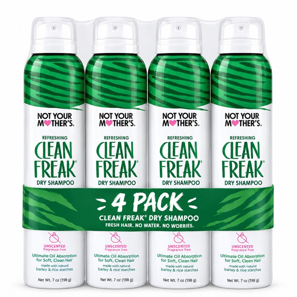 4-Pack Not Your Mother's Clean Freak Dry Shampoo - Unscented (7 oz)